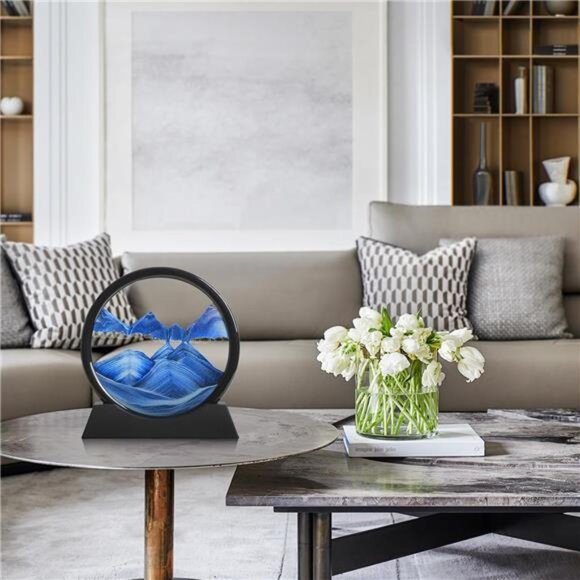 Moving Sand Art 3D Liquid Motion Quicksand Desktop Relaxing Home Office Decor - Picture 2 of 8